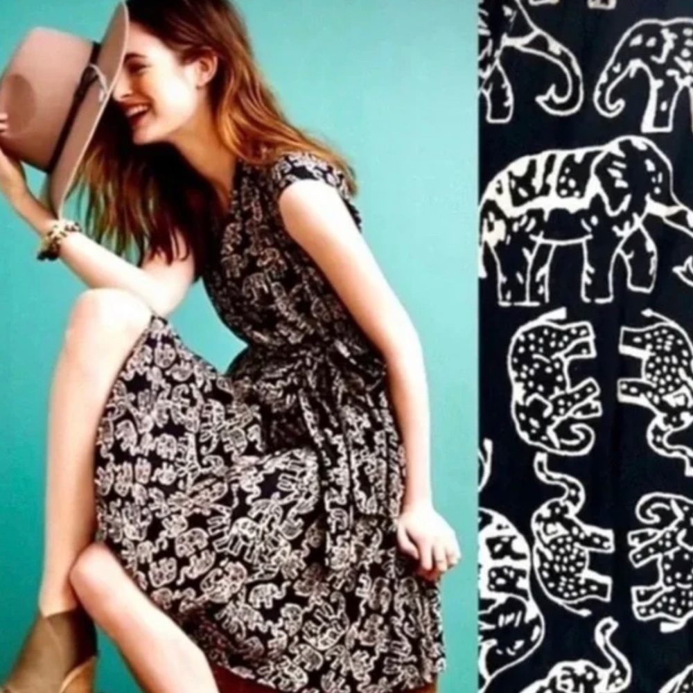 Anthropologie boho MAEVE Elephant dress XS NWOT